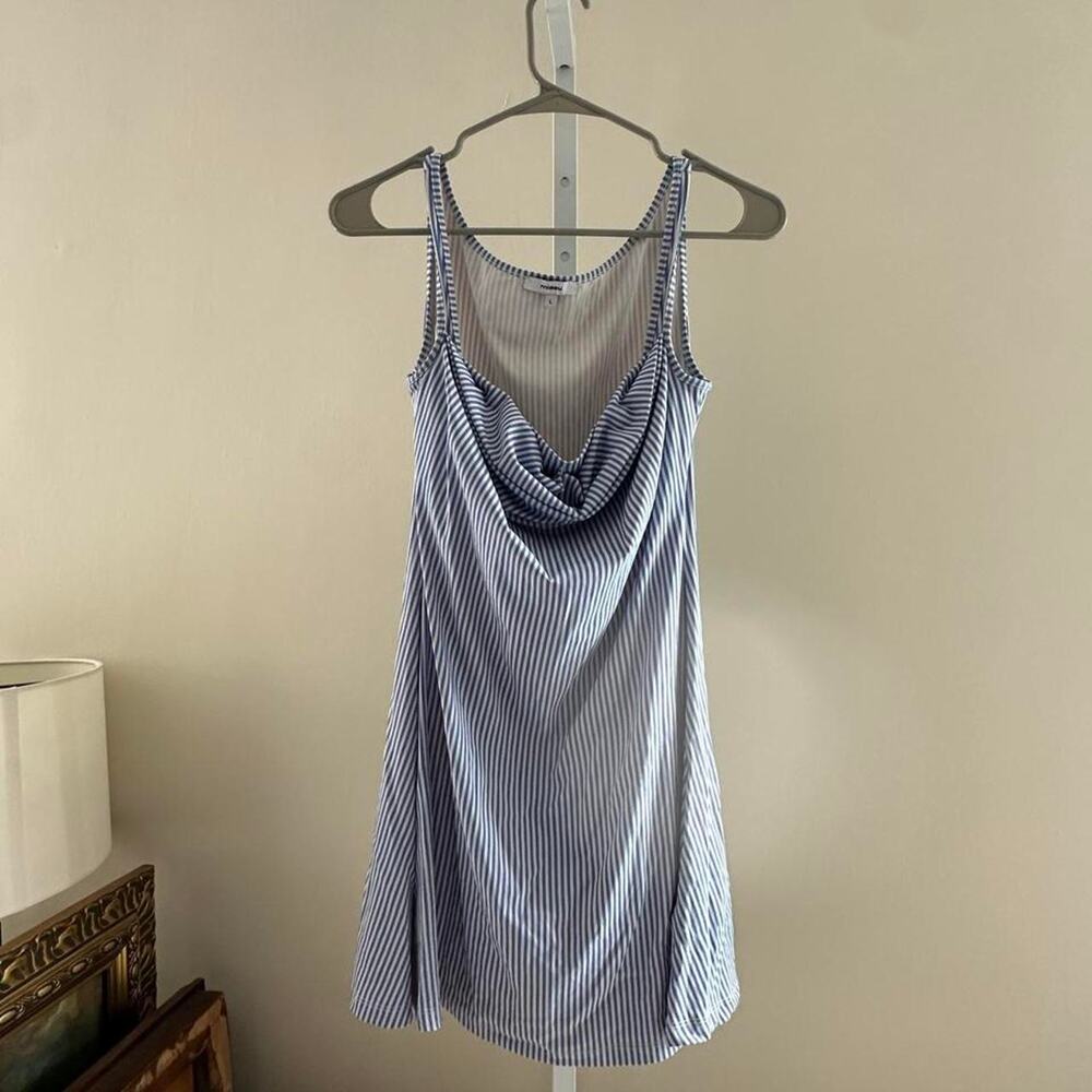 Miaou whiteblue striped mini dress